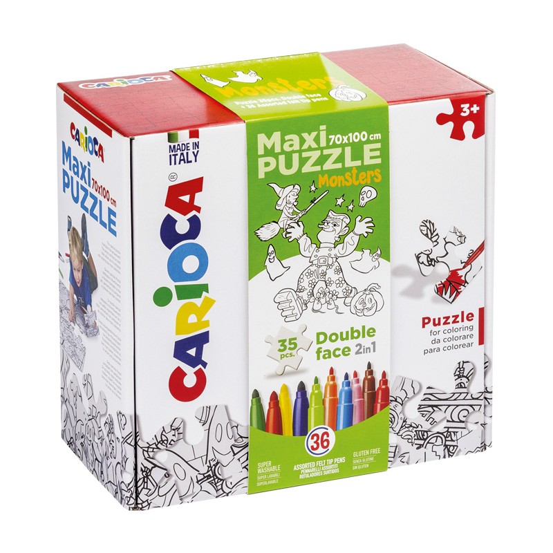 Zestaw puzzli do rysowania Carioca  Monster  36 kol (42839)