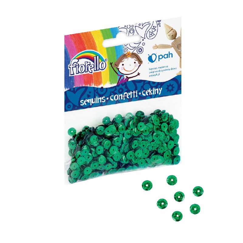 Cekiny confetti GR-C14-6G kółko zielone Fiorello