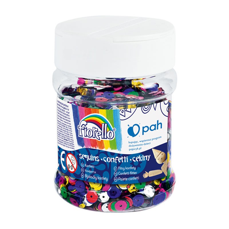 Cekiny confetti GR-C80-7 kółko łamane Fiorello słoik 80g