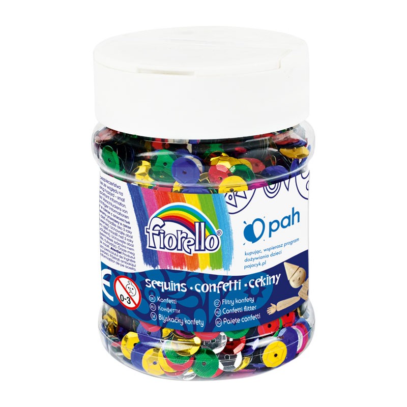 Cekiny confetti GR-C90-8 kółko łamane Fiorello słoik 90g