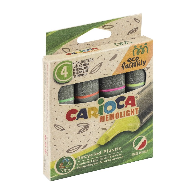 Zakreślacze CARIOCA EcoFamily 4 kol. (43098)