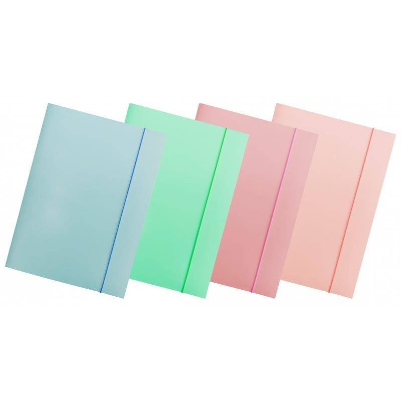 Teczka z gumką A4 OFFICE PRODUCTS Pastel mix kolorów karton lakierowany 300gsm