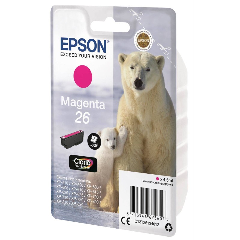 Tusz oryginalny EPSON T2613 C13T26134012 Magenta  4,5 ml