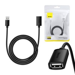 Przedłuzacz Baseus USB 2.0 męski do żeński, AirJoy series, 1.5m (czarny)