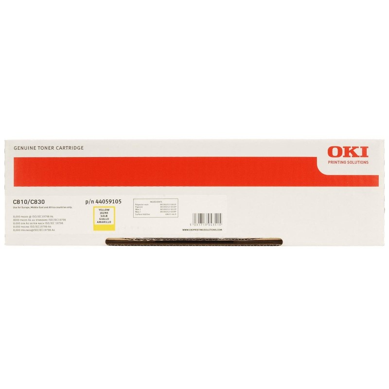 Toner oryginalny OKI C810/C830-TY 44059105 Yellow 8000 stron