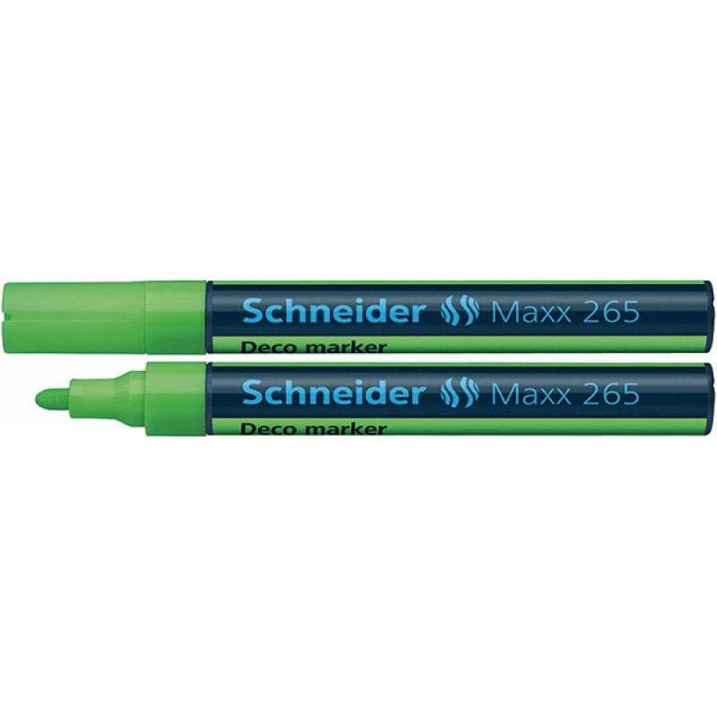 Marker kredowy  SCHNEIDER Maxx 265 Deco jasnozielony okrągła 2-3mm zawieszka 1szt