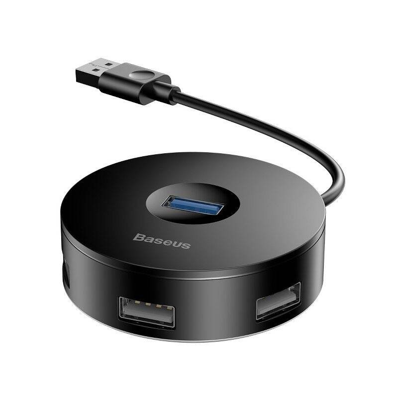 Hub 4w1 USB do USB 3.0 + 3x USB 2.0 Baseus 15cm (czarny)