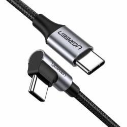 Kabel USB-C do USB-C, kątowy UGREEN US255,3A, 60W, 2m (czarny)