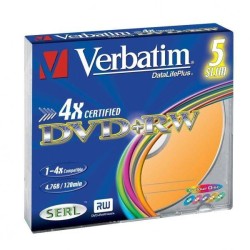 Płyta DVD+RW 4,7GB 4x VERBATIM DataLife PLUS 43297 Slim 5 szt.