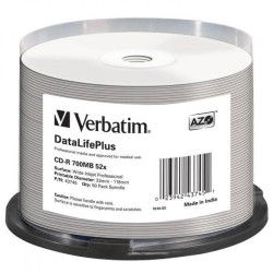 Płyta CD-R 700MB 52x VERBATIM DataLife PLUS 43745 Cake 50 szt.