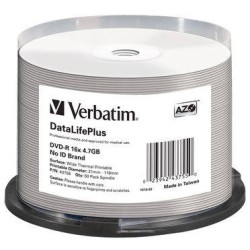 Płyta DVD-R 4,7GB 16x VERBATIM DataLife PLUS 43755 Cake 50 szt.