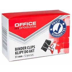 Klipy 51mm OFFICE PRODUCTS czarne 12szt