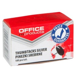 Pinezki srebrne OFFICE PRODUCTS 100szt