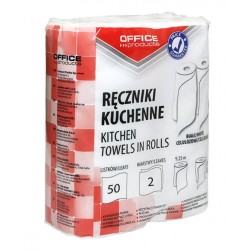 Ręcznik papierowy dwuwarstwowy celulozowy OFFICE PRODUCTS biały 9,25m 2szt.