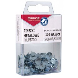 Pinezki srebrne OFFICE PRODUCTS 100szt