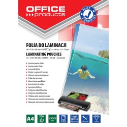 Folia do laminowania błyszcząca A4 OFFICE PRODUCTS 125mic 100 szt