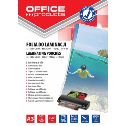 Folia do laminowania błyszcząca A3 OFFICE PRODUCTS 80mic 100 szt