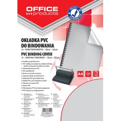 Folia do bindowania A4 OFFICE PRODUCTS przezroczysta szara 200mic 100 szt