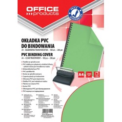 Folia do bindowania A4 OFFICE PRODUCTS przezroczysta zielona 200mic 100 szt