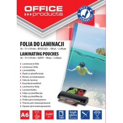 Folia do laminowania błyszcząca A6 OFFICE PRODUCTS   80mic 100 szt