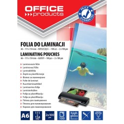 Folia do laminowania błyszcząca A6 OFFICE PRODUCTS   100mic 100 szt