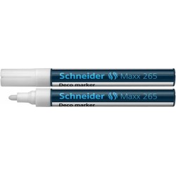 Marker kredowy  SCHNEIDER Maxx 265 Deco biały okrągła 2-3mm