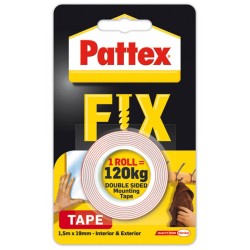 Taśma dwustronna montażowa 19mmx1,5m PATTEX FIX