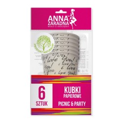 Kubki papierowe ANNA ZARADNA mix kolorów 200ml 6szt