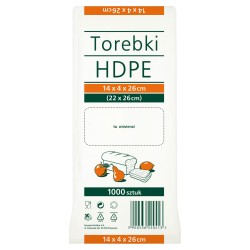 Torebki foliowe 14x4x26cm Sarants ZZA175200. HDPE 1000szt