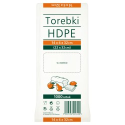 Torebki foliowe 14x4x32cm Sarants ZZA175100. HDPE 1000szt