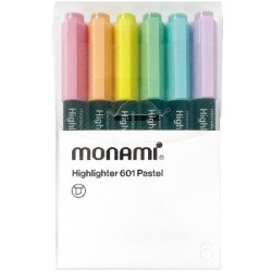 Zakreślacze 1-4mm Monami 160-2491 mix*6 pastel ścięta 6szt