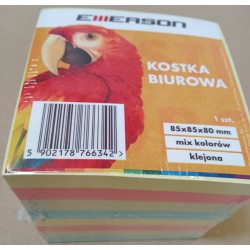 Kostka biurowa klejona 85x85x80mm EMERSON mix kolorów