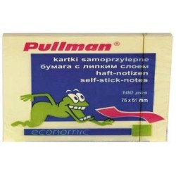 KARTECZKI SAMOPRZYLEPNE 50X75 PULLMAN P0024 ŻÓŁTY 100 KART