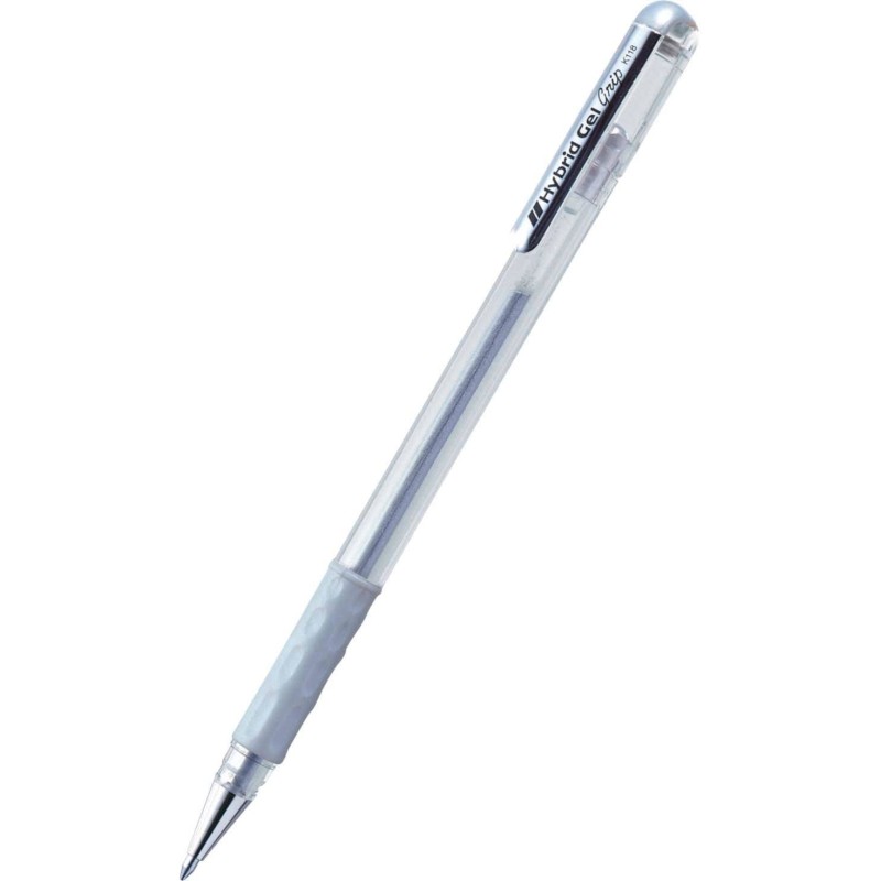 DŁUGOPIS ŻELOWY PENTEL HYBRID GEL GRIP K118-SREB. SREBRNY 0.8