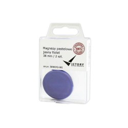 MAGNESY 38MM VICTORY OFFICE PRODUCTS 5038KM2-081 PASTELOWE JASNOFIOLETOWE 2SZT