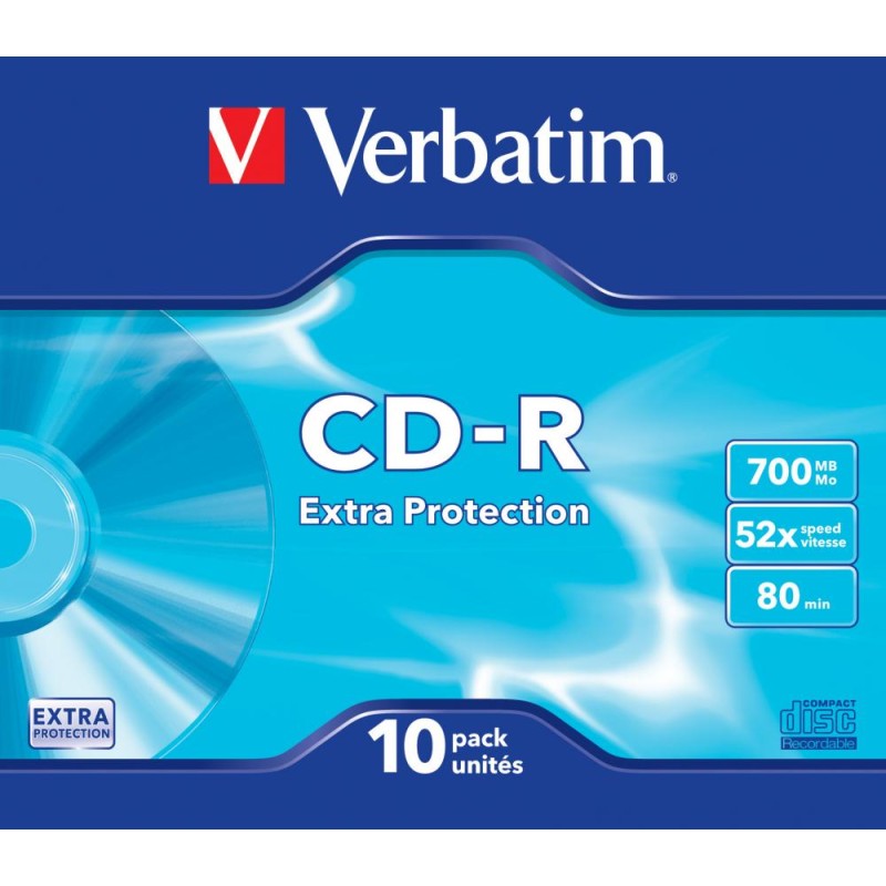 PŁYTA CD-R 700MB 52X VERBATIM DATALIFE 43415 SLIM 10 SZT.