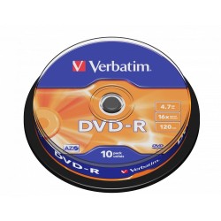 PŁYTA DVD-R 4,7GB 16X VERBATIM DATALIFE PLUS 43523 CAKE 10 SZT.