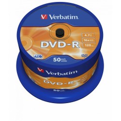 PŁYTA DVD-R 4,7GB 16X VERBATIM 43548 CAKE 50 SZT.