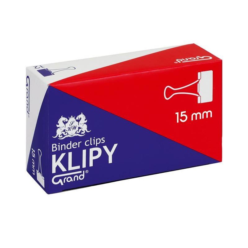 KLIPY 15MM GRAND 110-1091 CZARNE 12SZT