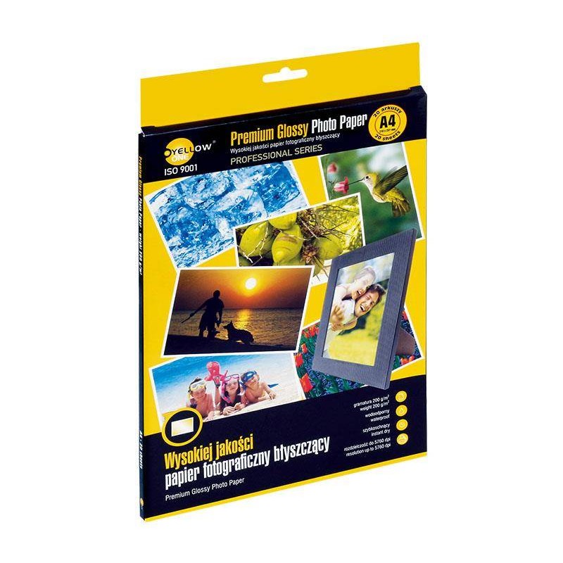 PAPIER FOTOGRAFICZNY BŁYSZCZĄCY YELLOW ONE 4PPG200 150-1285 A4 200G 20ARK