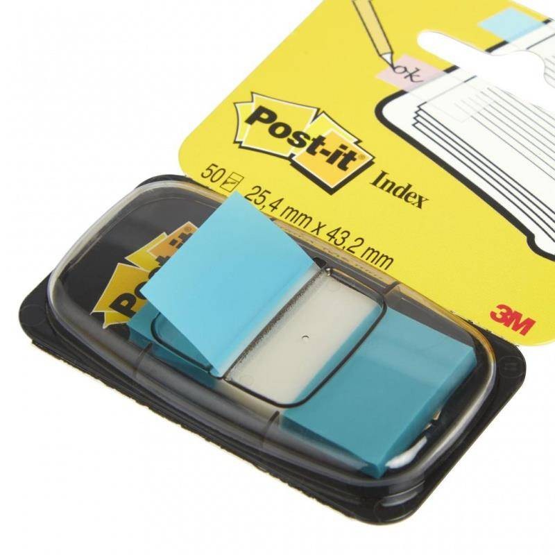 ZAKŁADKI INDEKSUJĄCE FOLIOWE 25,4X43,2MM 3M POST-IT®  680-23 NIEBIESKIE NEONOWE 50SZT