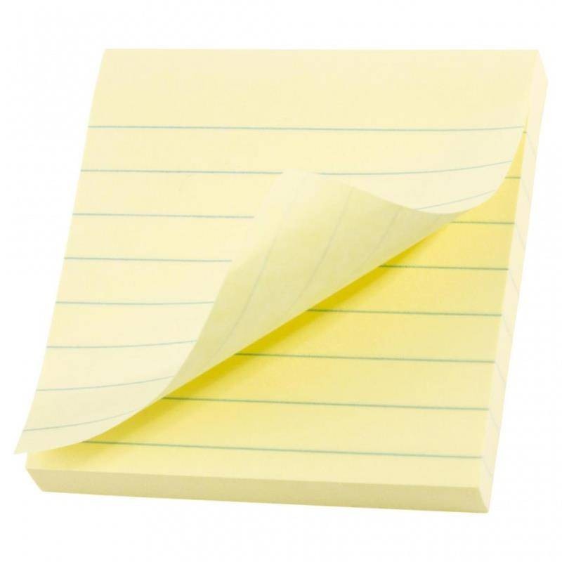 KARTECZKI SAMOPRZYLEPNE  100X100MM 3M POST-IT® 675-YL ŻÓŁTE W LINIE 300 KART