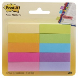 ZAKŁADKI INDEKSUJĄCE PAPIEROWE 12,7X44,4MM 3M POST-IT®  670-10AB MIX*10 10X50SZT