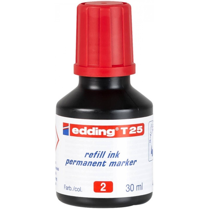 TUSZ DO MARKERÓW PERMANENTNY EDDING T 25 CZERWONY 30ML