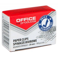 SPINACZE OKRĄGŁE 28MM OFFICE PRODUCTS SREBRNE 100SZT.