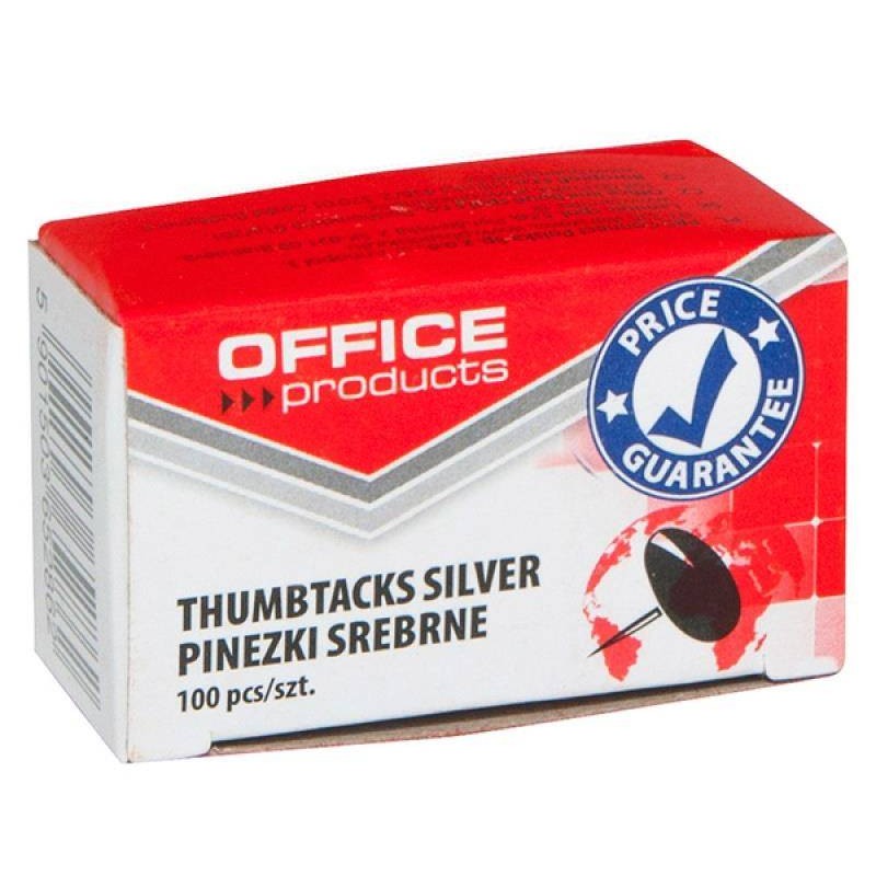 PINEZKI SREBRNE OFFICE PRODUCTS 100SZT