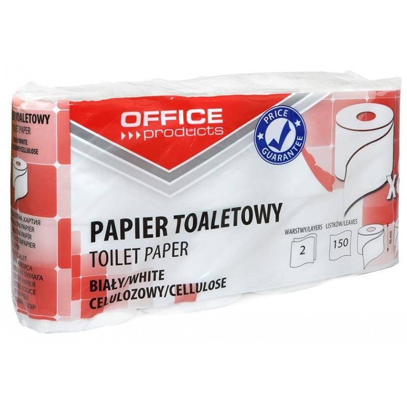 PAPIER TOALETOWY DWUWARSTWOWY CELULOZOWY OFFICE PRODUCTS BIAŁY 15M 8SZT.