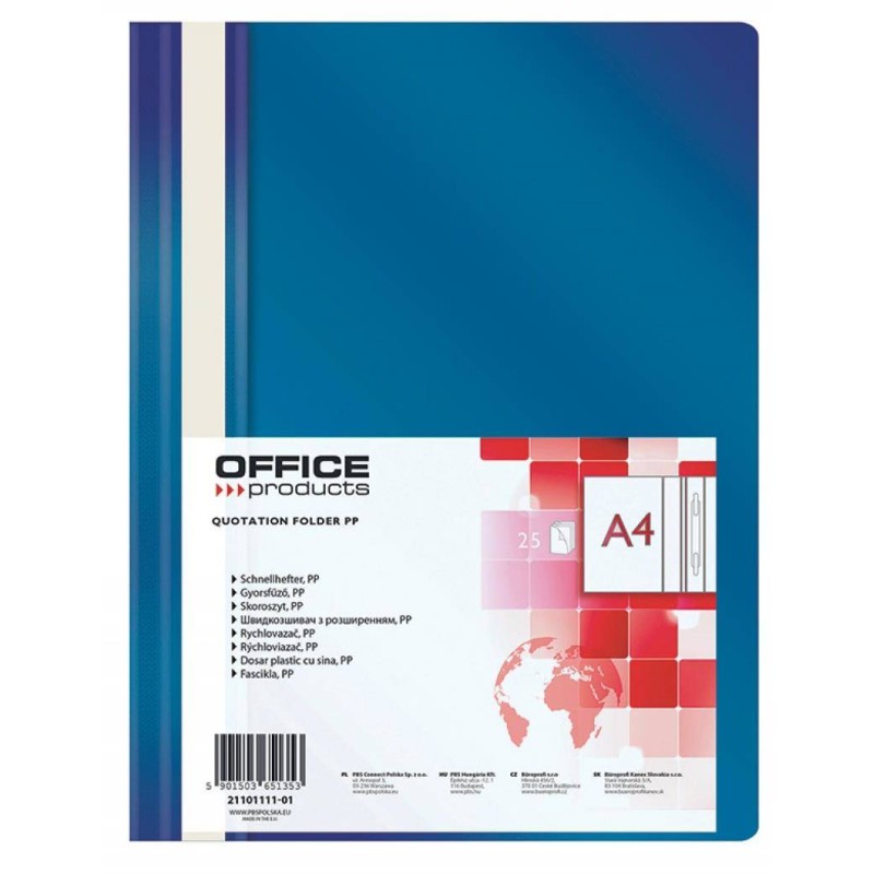 SKOROSZYT A4 OFFICE PRODUCTS MIĘKKI GRANATOWY PP 100/170MIKR