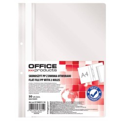 SKOROSZYT WPINANY A4 OFFICE PRODUCTS 2 OTWORY BIAŁY PP 100/170MIKR