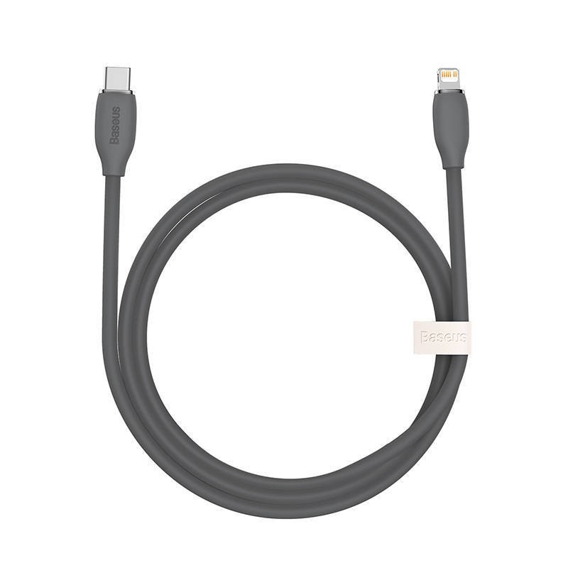 KABEL USB-C DO LIGHTNING BASEUS JELLY, 20W, 1,2M (CZARNY)